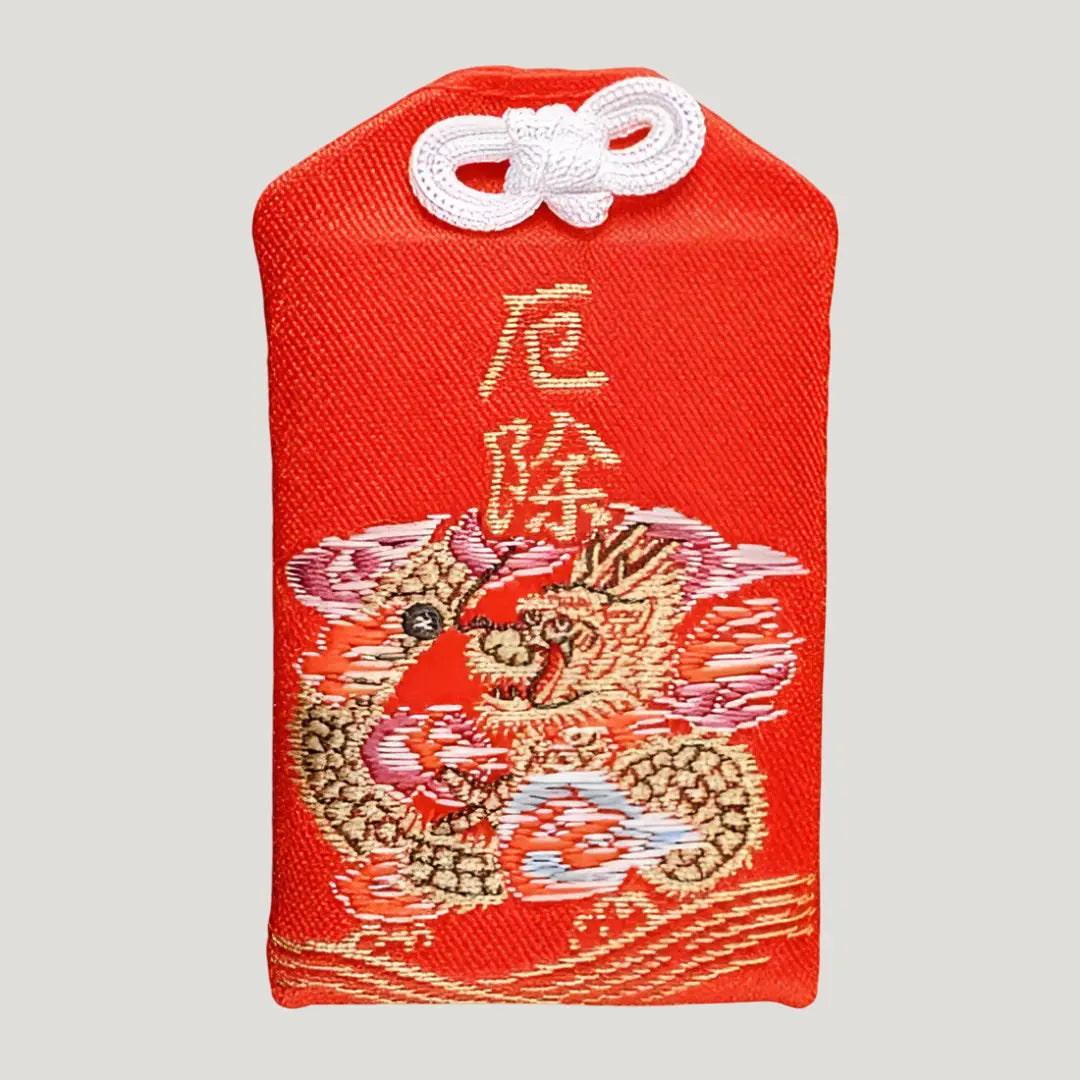 Front of protection omamori (厄除守) from Senso-ji Temple, red variant – authentic Japanese omamori for warding off misfortune